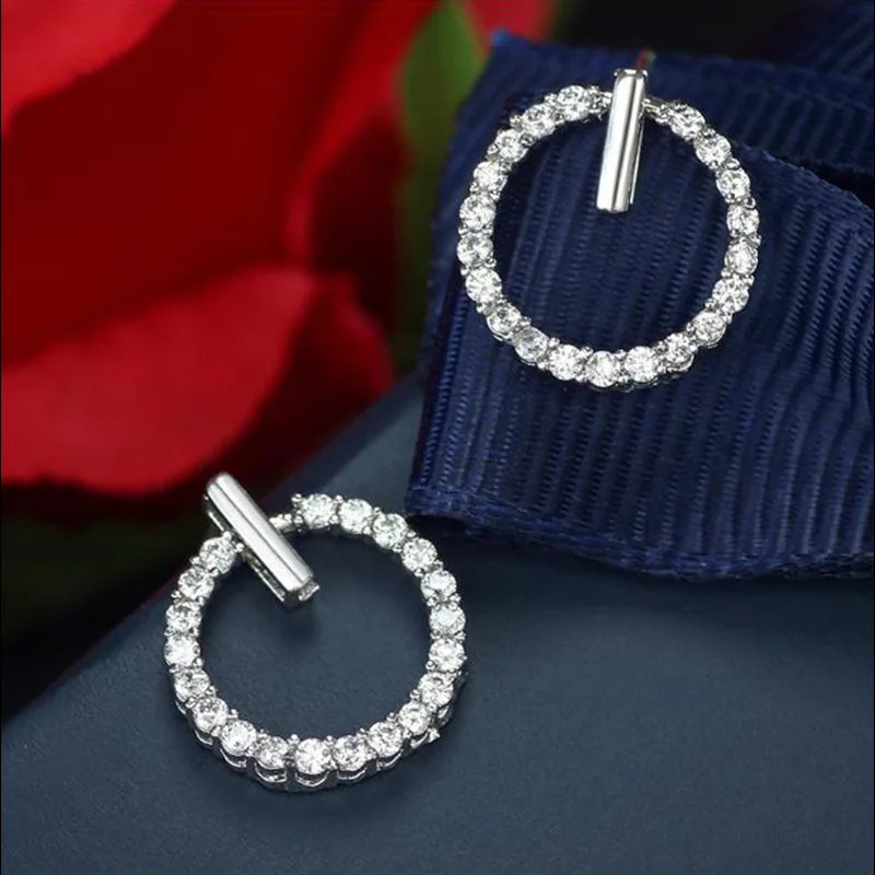 Cercei Argint Amanda JW895 cu Zirconiu și Rodiu - imagine 3