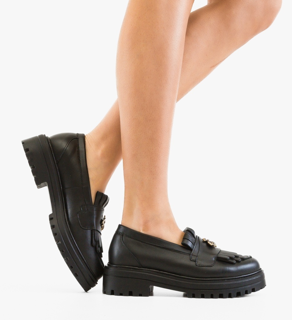 Pantofi Casual Dama Zenin Negri Eleganți - imagine 5