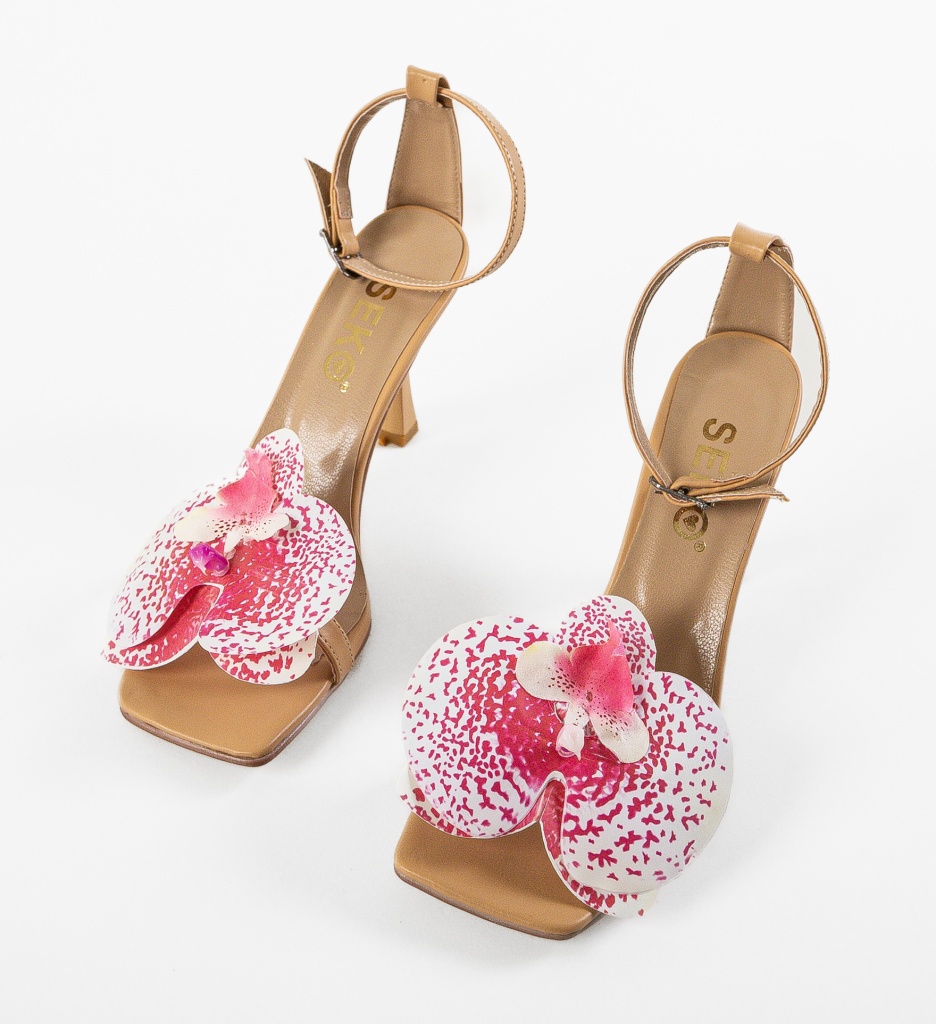 Sandale Toc Orchidee Bej | Stil Feminin - imagine 6