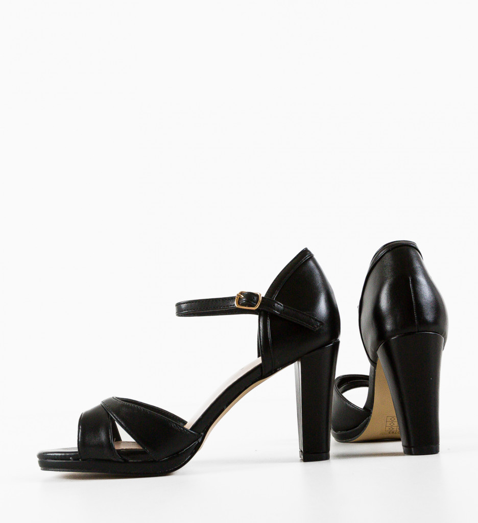 Sandale Toc Saniblue Negre | Eleganță și Stil - imagine 7