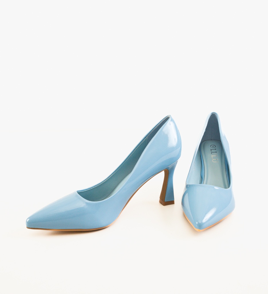Pantofi dama Tany Albastri cu toc elegant - imagine 4