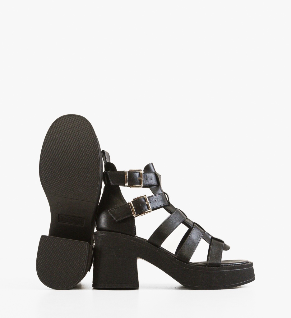 Sandale Toc Jonty Negre Elegante - imagine 4