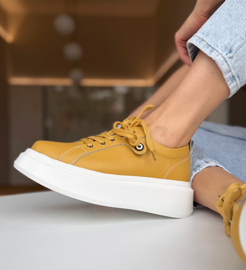 Pantofi Casual Nuandre Galbeni – Stil și Confort - imagine 2