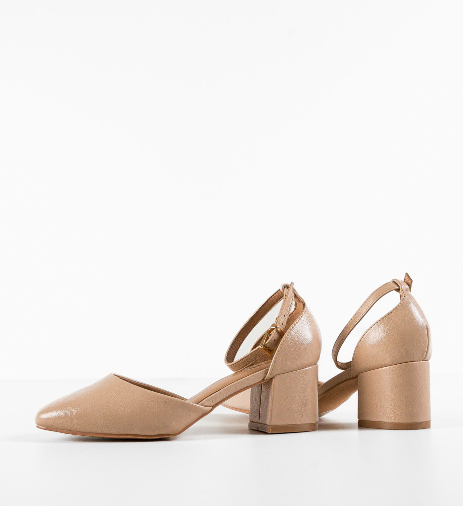 Pantofi Vixim Nude cu Toc Eleganți - imagine 8