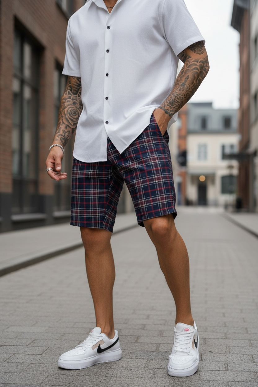 Pantaloni Scurți Casual cu Imprimeu Confort - imagine 2