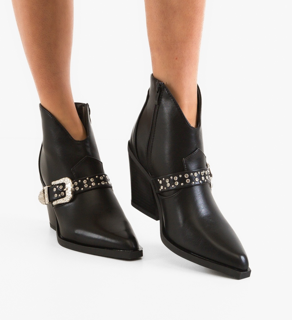 Botine Dama Leigh Negre - Eleganță și Confort