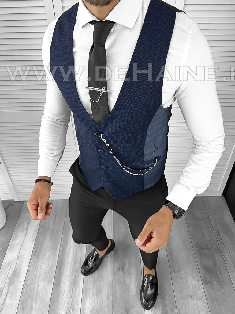 Vesta Barbati Slim Fit Bleumarin Eleganta