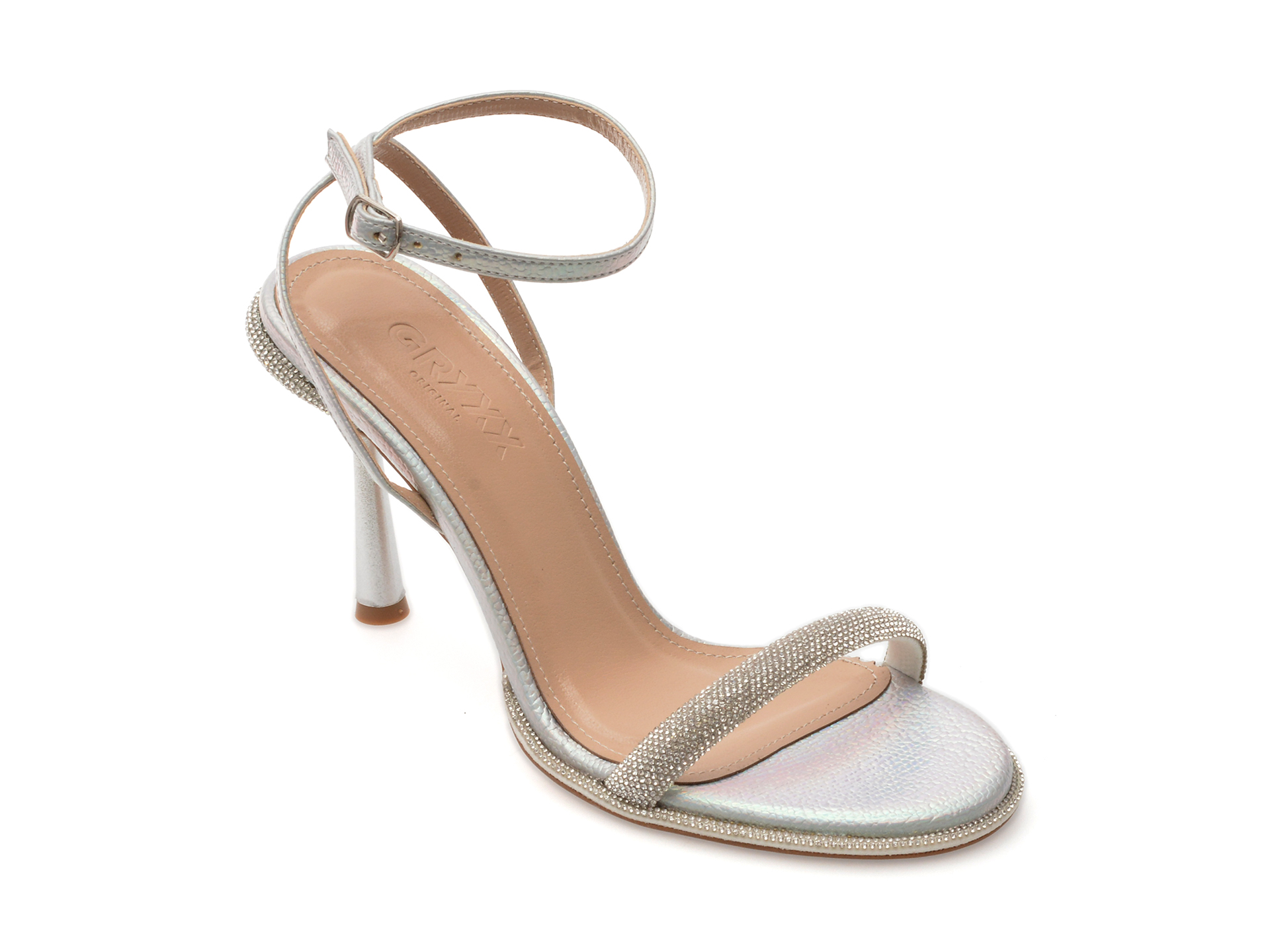 Sandale Elegante Gryxx Argintii - Piele Ecologică