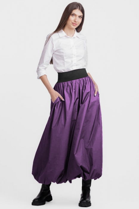 Fusta Lunga Tafta Mov | Eleganta Shopika