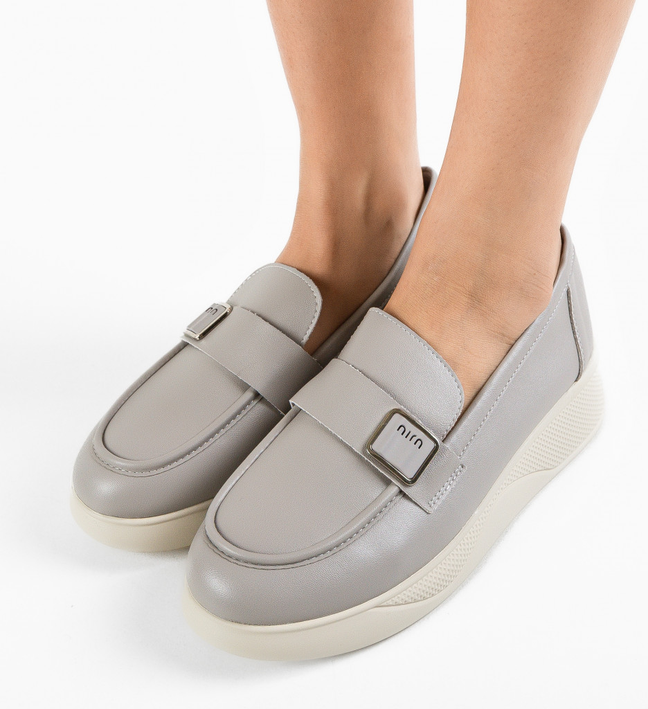 Pantofi Casual Dama Catlyn Gri | Confort si Stil - imagine 4