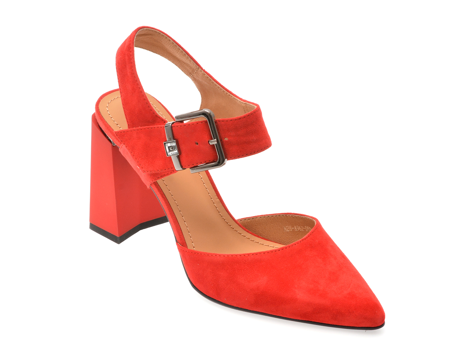 Pantofi Epica Rosii din Piele Intarsa | Stil