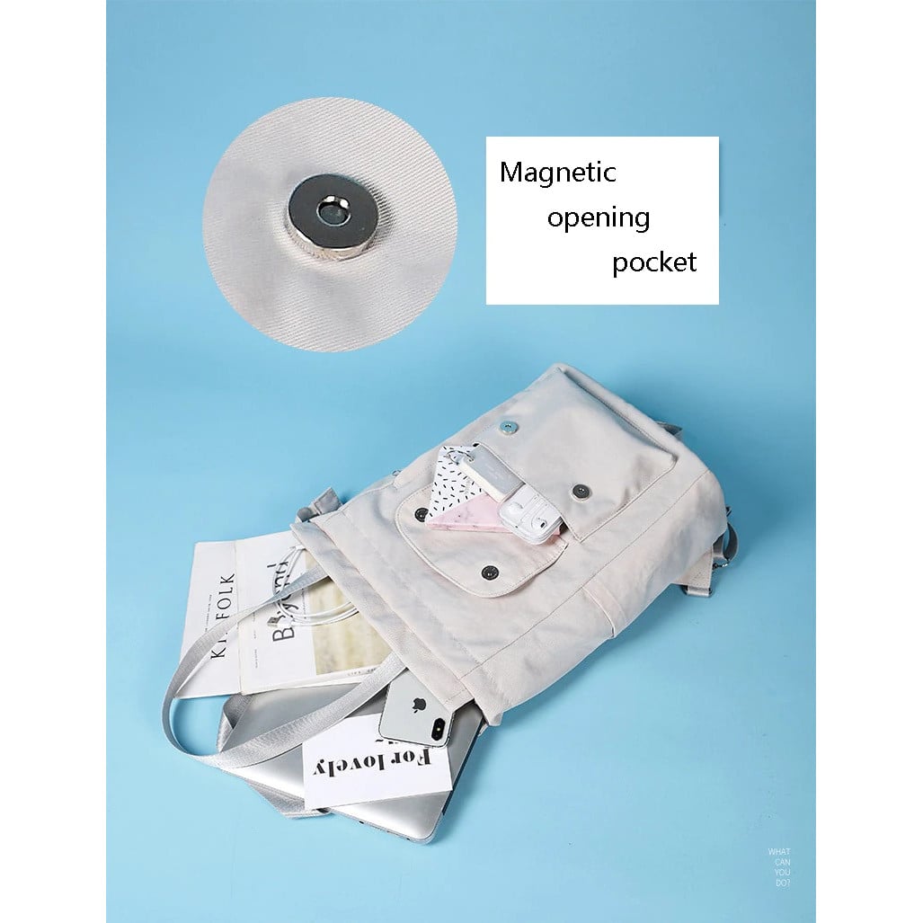 Rucsac Dama Pfy Cazimira Gri, cu USB și Impermeabil - imagine 6