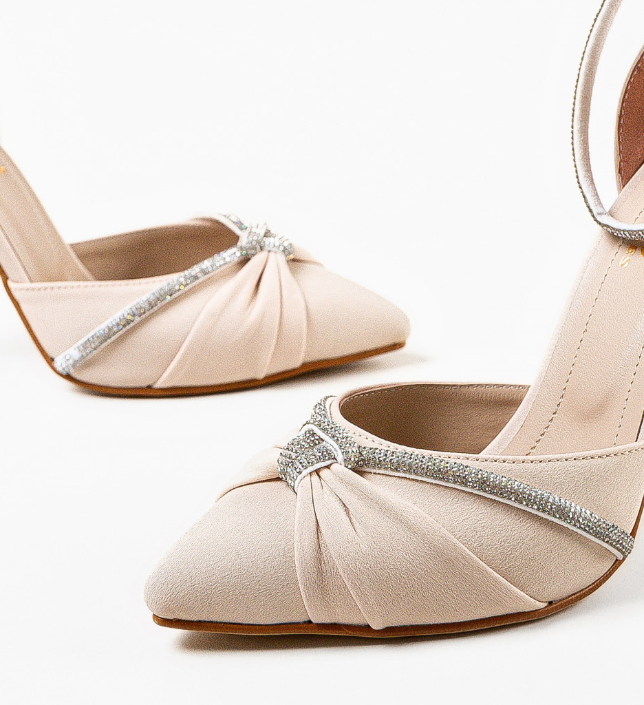 Pantofi dama Ampyl Bej cu toc - Eleganță și Stil - imagine 7