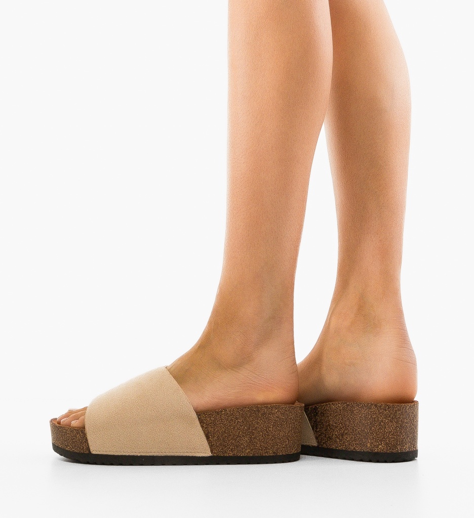Sandale Tapan Dama Bej - Stil Casual Confortabil - imagine 3