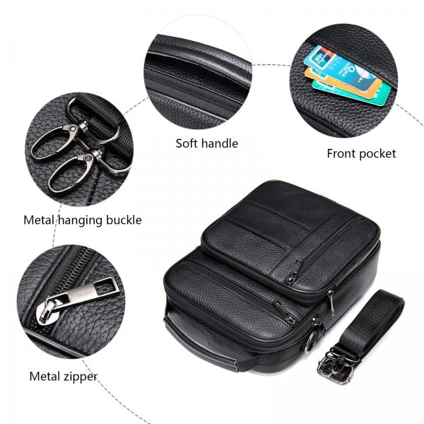 Geanta Piele Barbati Pfy Leon GT952 Negru - imagine 2