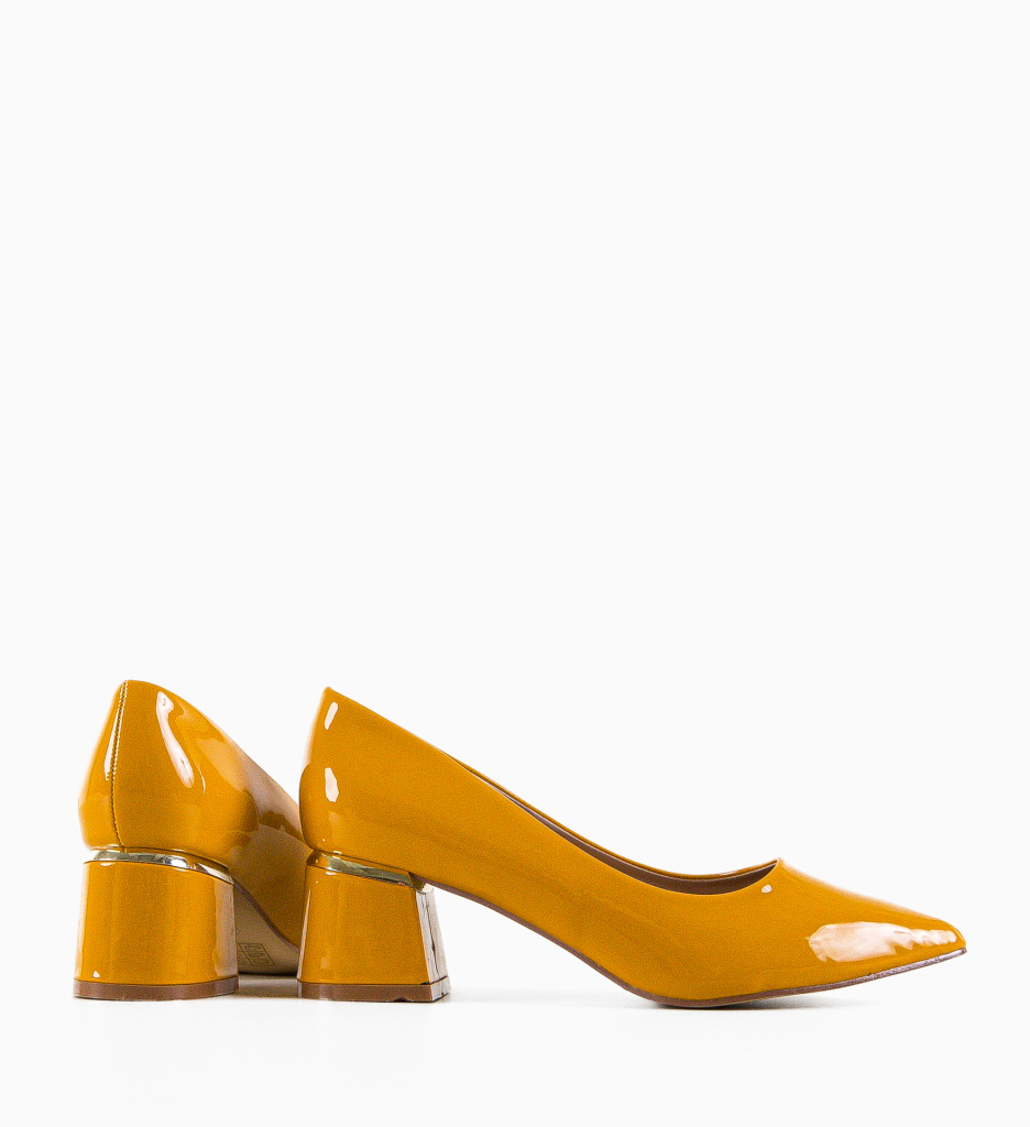 Pantofi cu Toc Galbeni Fedlimi - Eleganță - imagine 6