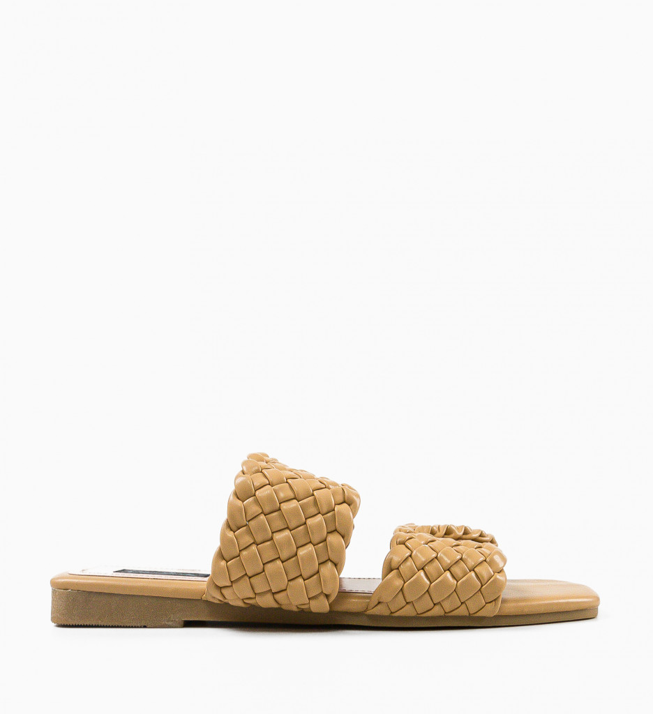 Sandale Papuci Dama Bej - Confort zilnic - imagine 4