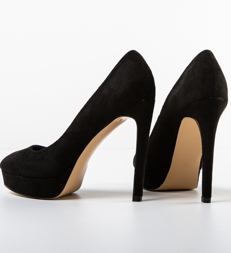 Pantofi Dama Tianna Negri cu Toc Elegant - imagine 7