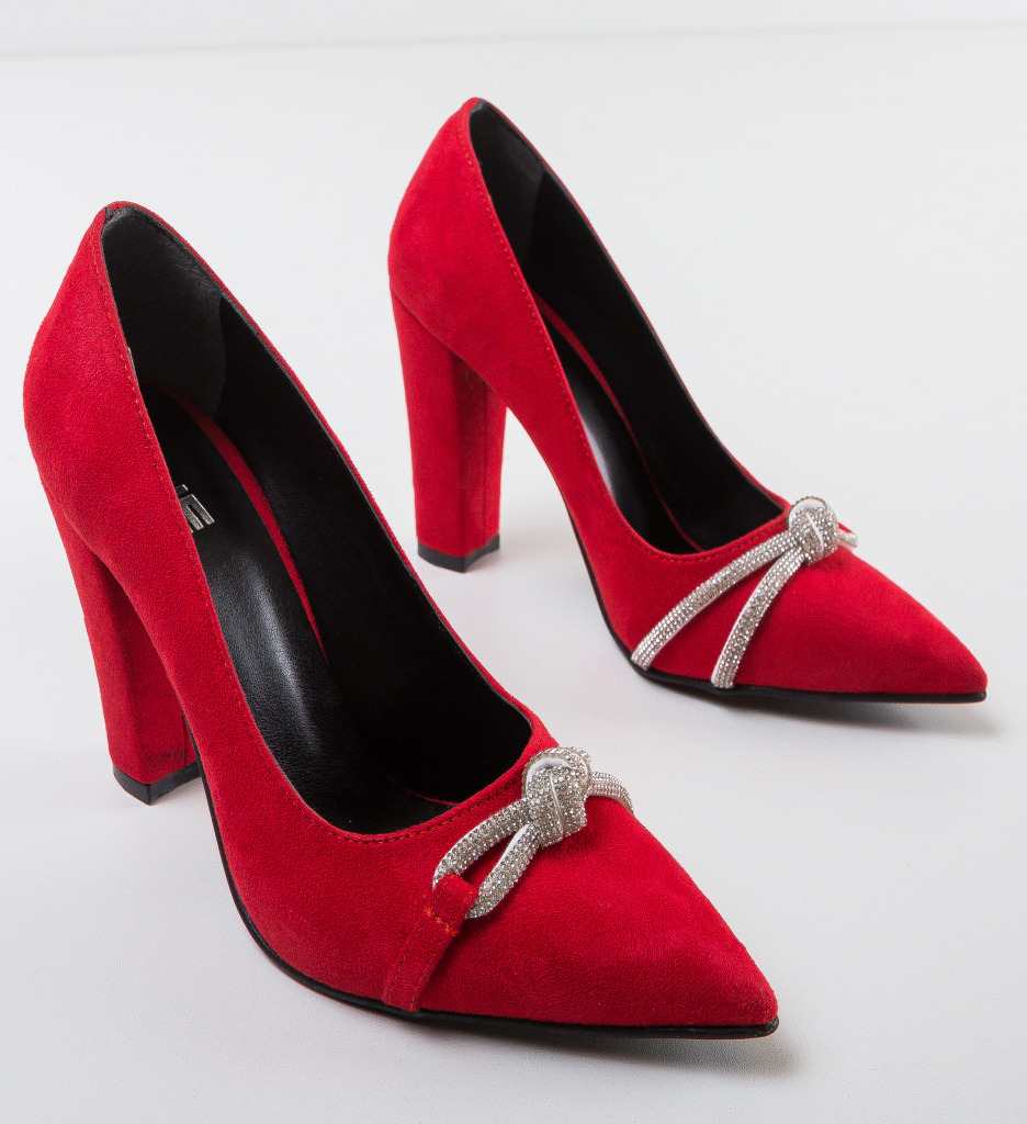 Pantofi Otbal Rosii Eleganți - Stil Feminin - imagine 7