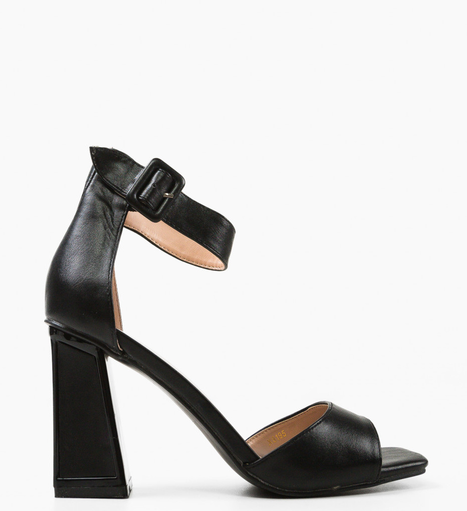 Sandale Toc Shanthi Negre - Eleganță și Stil - imagine 4