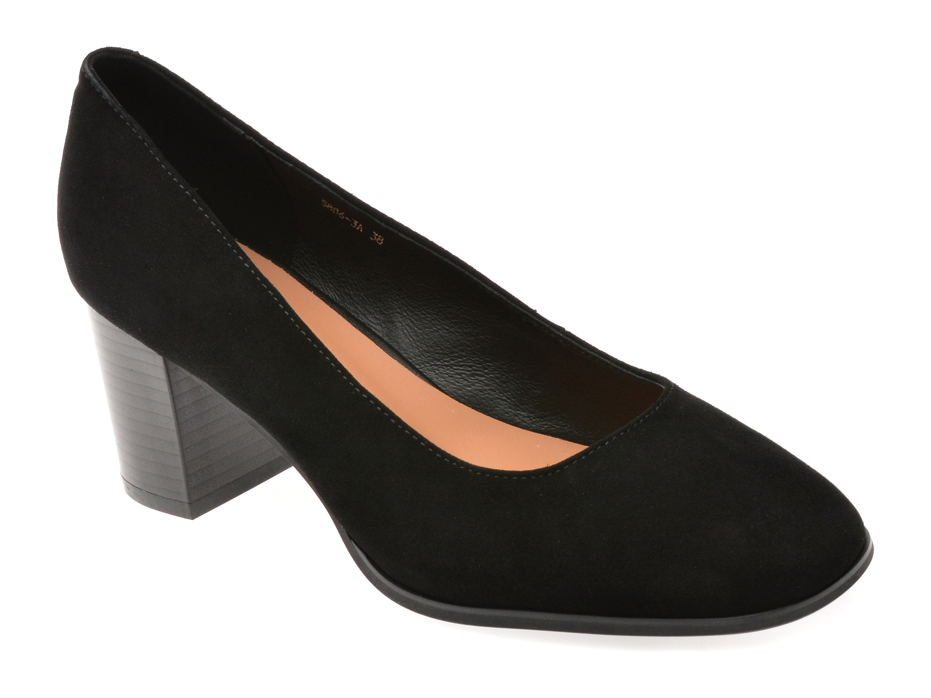Pantofi Eleganti Epica Negri in Piele Intoarsa