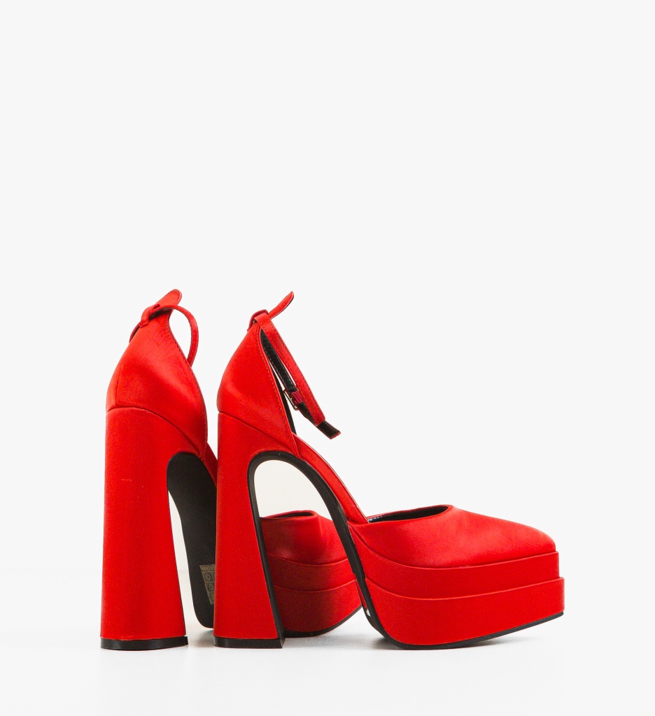 Pantofi Amira Rosii cu Toc Eleganți - imagine 3