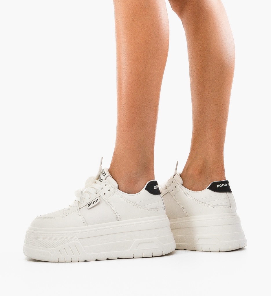 Sneakers Dama Tendai Albi - Confort și Stil - imagine 4
