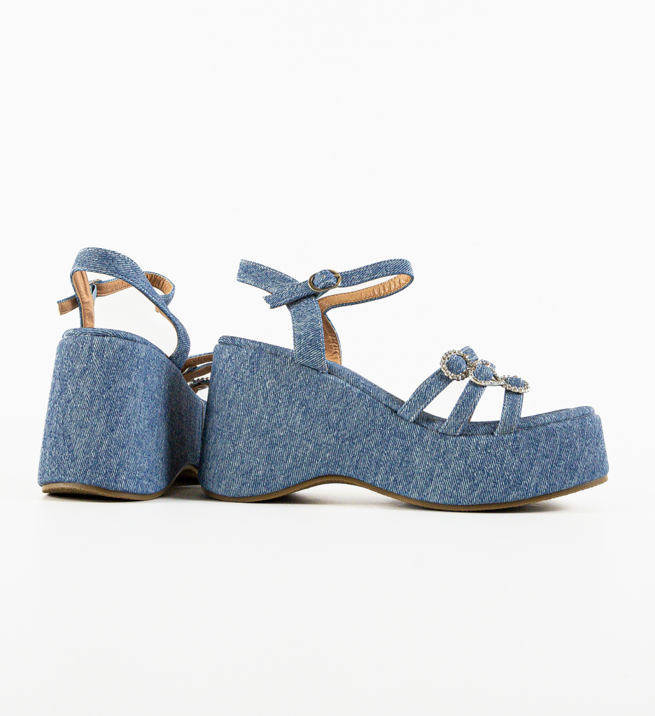 Platforme Dama Albastre Sorbon - Stil si Confort - imagine 5