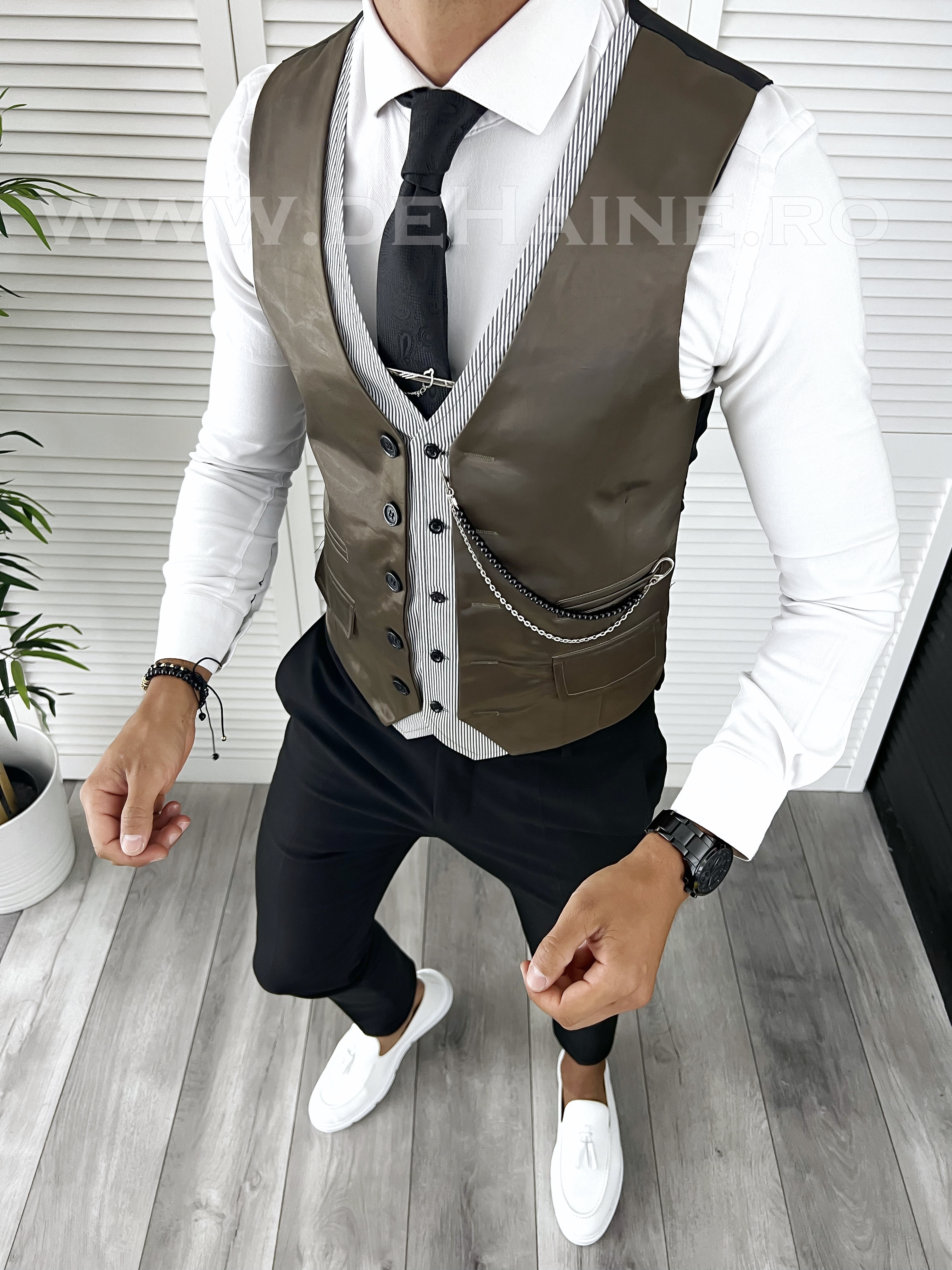 Vesta Barbati Slim Fit Maro Eleganta | Bumbac Premium