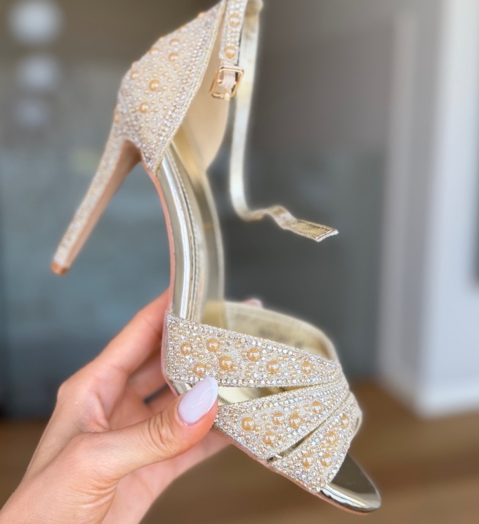 Sandale cu toc Petyr Aurii - Eleganță de seară