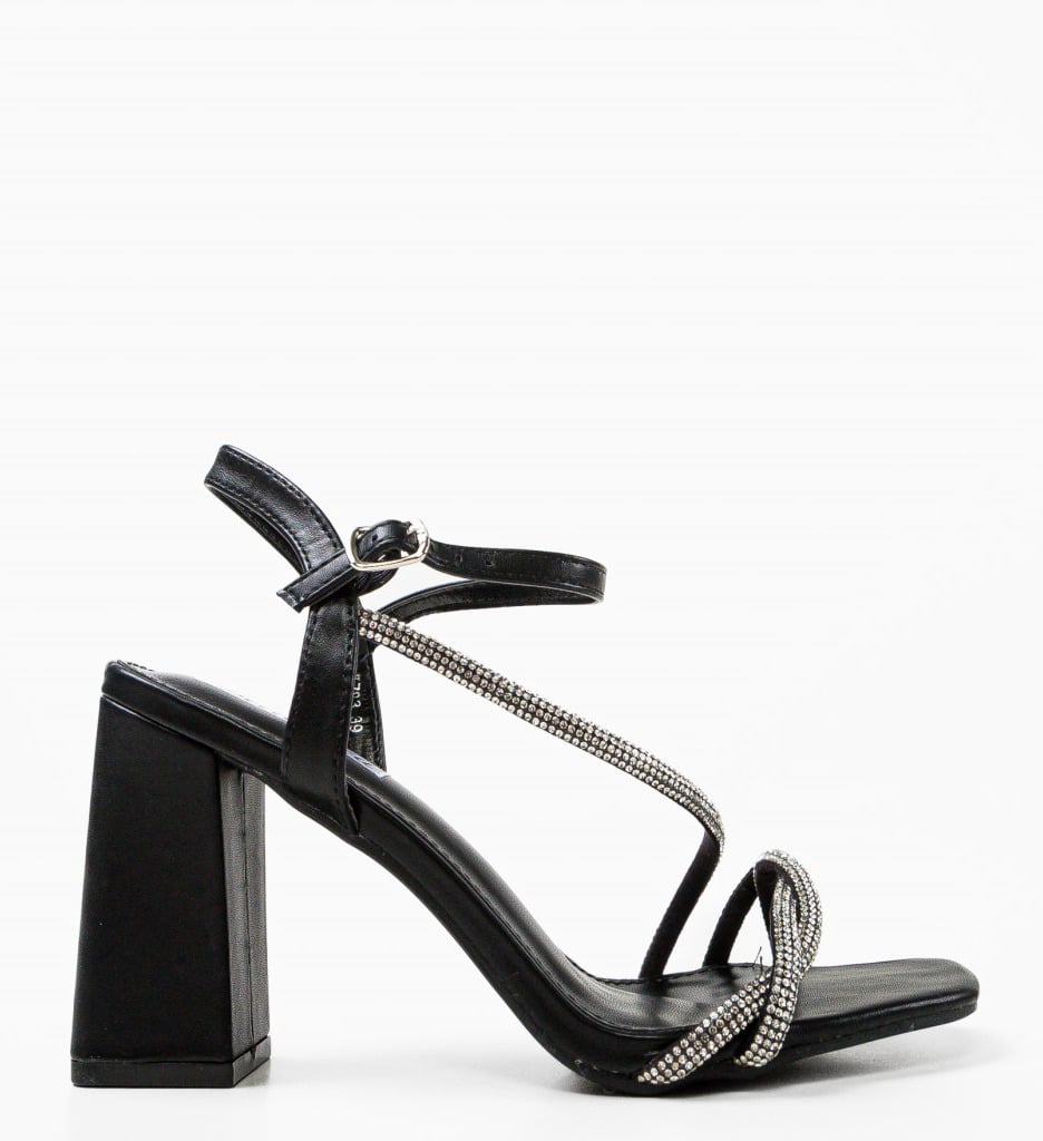 Sandale cu Toc Chaggit Negre - Eleganță și Stil - imagine 6
