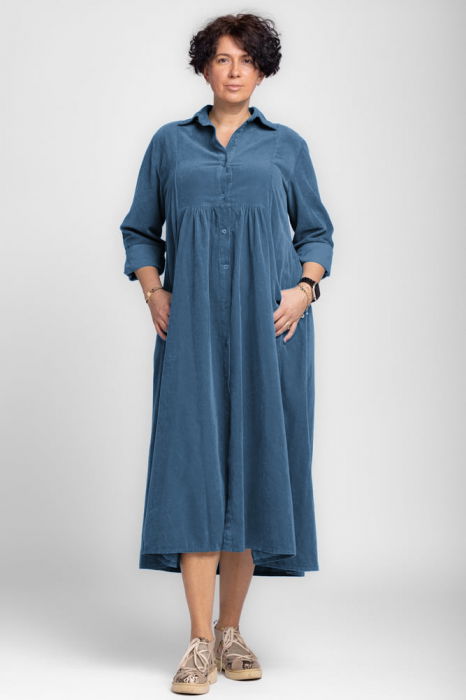 Rochie Catifea Reiată Shopika | Eleganță Relaxată