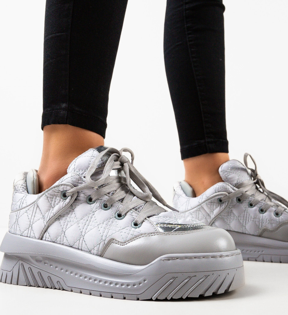 Sneakers Dama Gaston Gri - Confort Urban - imagine 3