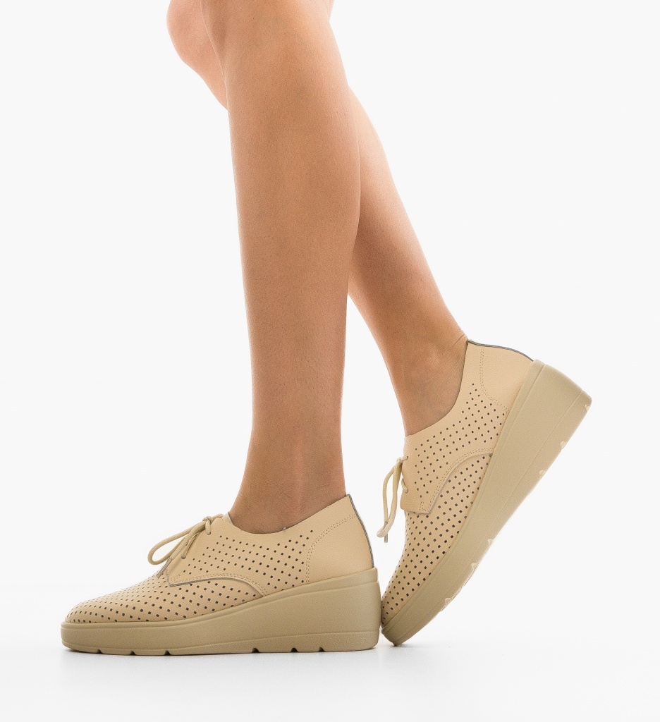 Platforme Dama Mersonk Bej | Confort & Stil - imagine 3