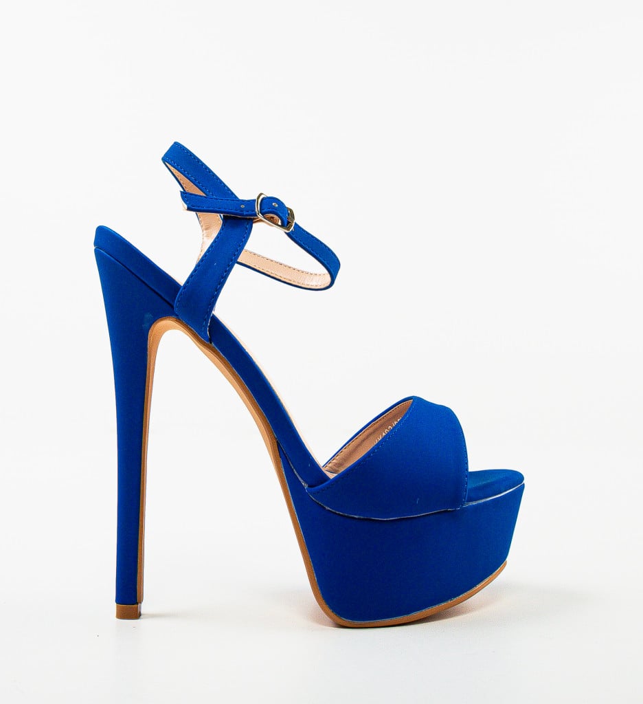 Sandale Unerop cu Toc Albastre | Eleganță Modernă - imagine 5