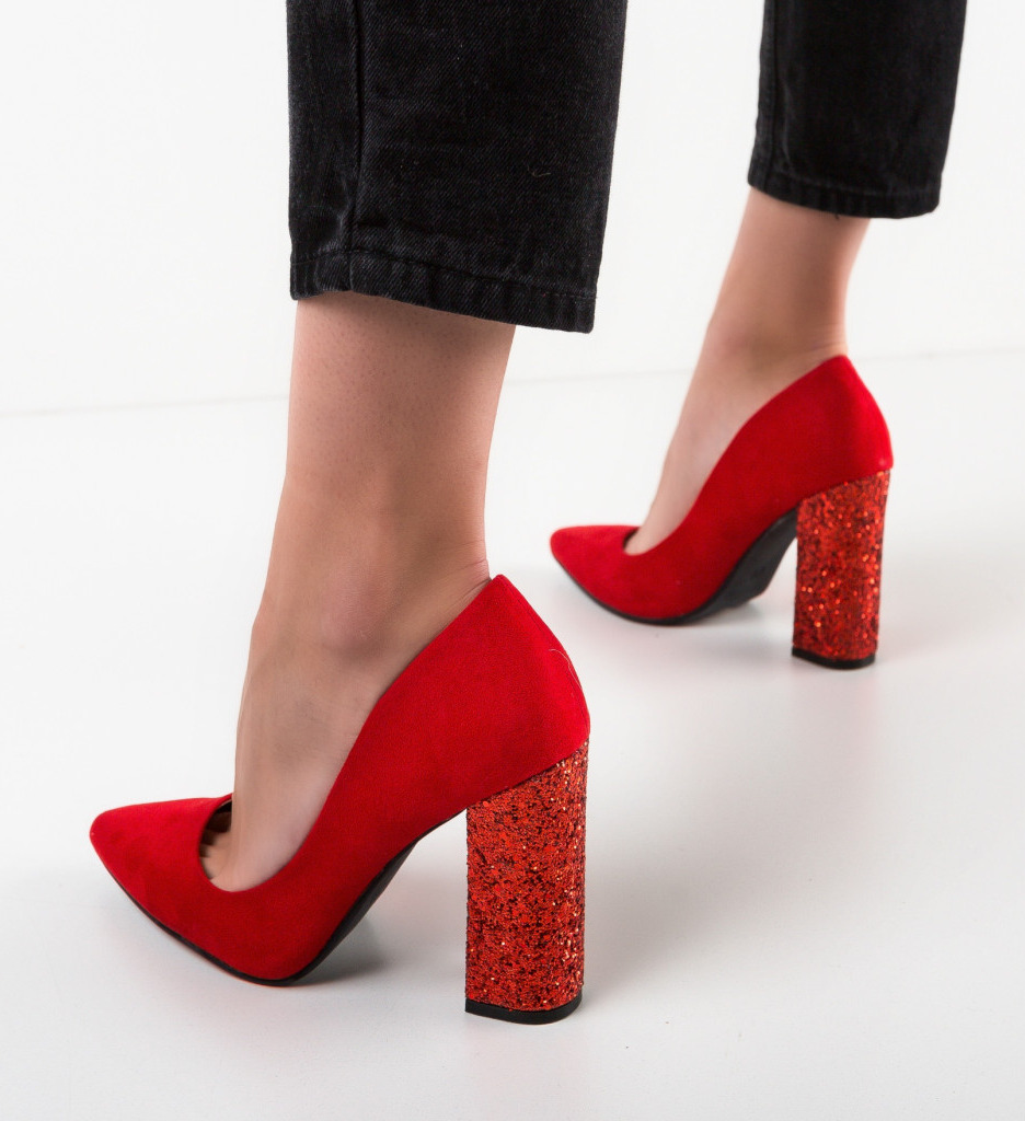 Pantofi Clarke Rosii cu Toc - Eleganță Maximă - imagine 5