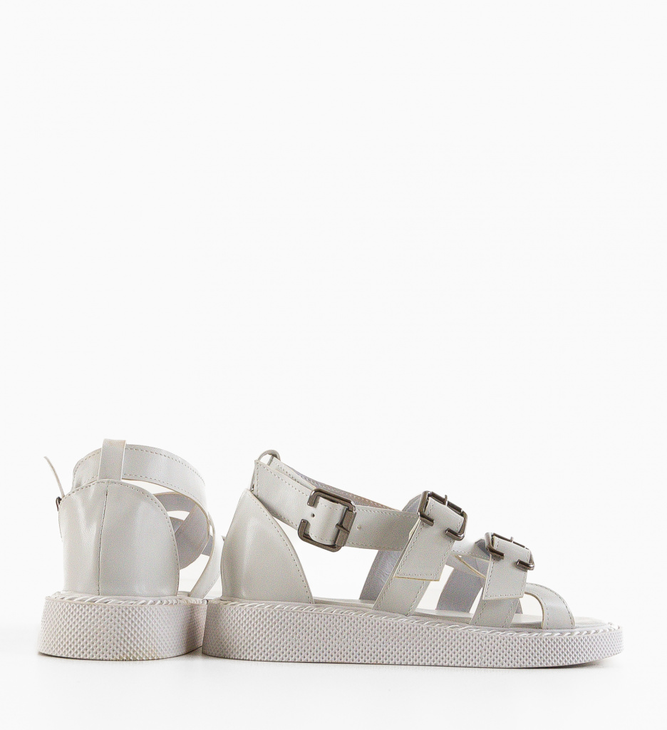 Sandale Dama Albe Elegante - Confort și Stil - imagine 4