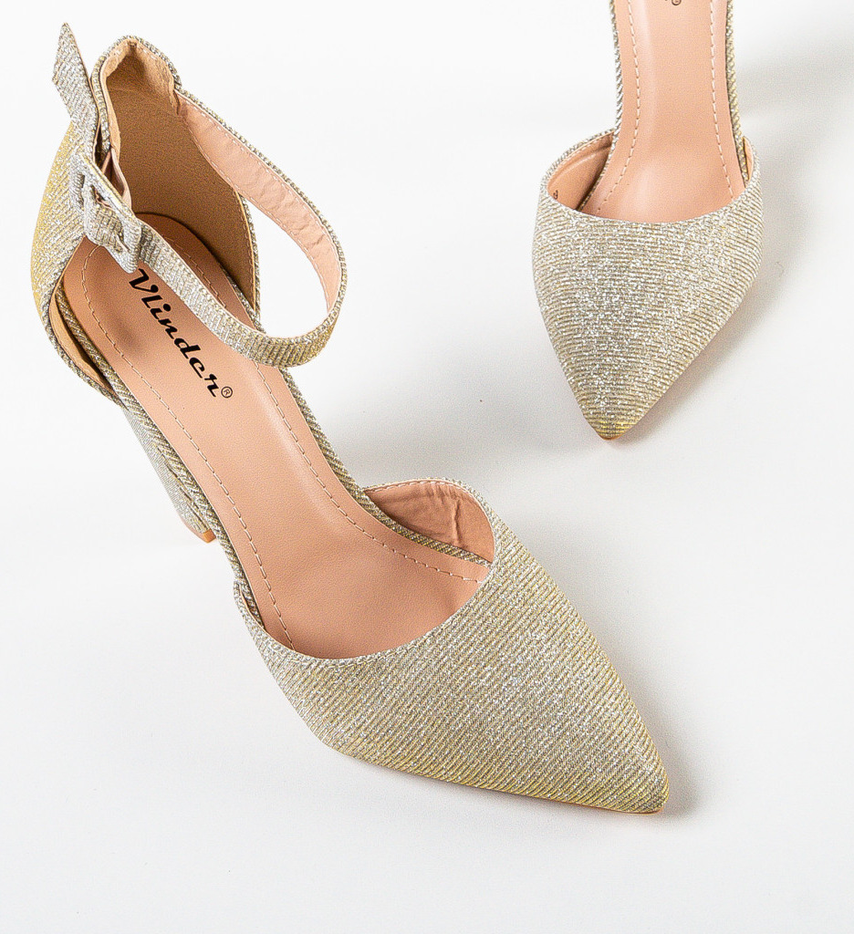 Pantofi Dama Ruben Aurii 2 cu Toc Eleganți - imagine 6