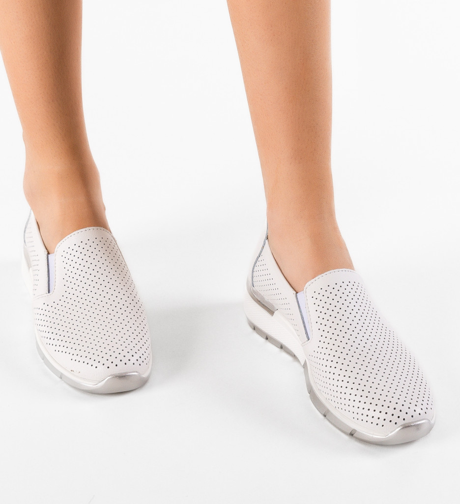 Pantofi Pufine Albi Casual - Confort și Stil - imagine 2