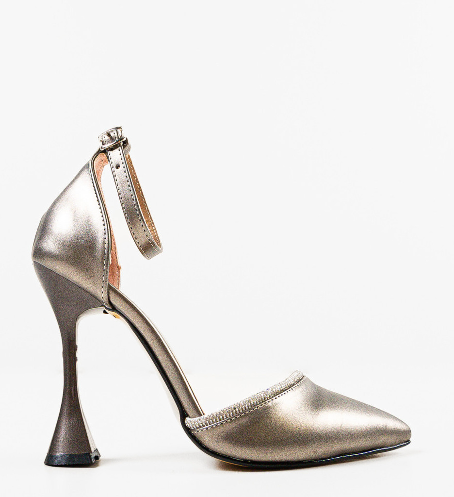 Pantofi cu Toc Farmeco Gri - Eleganță Asigurată - imagine 4