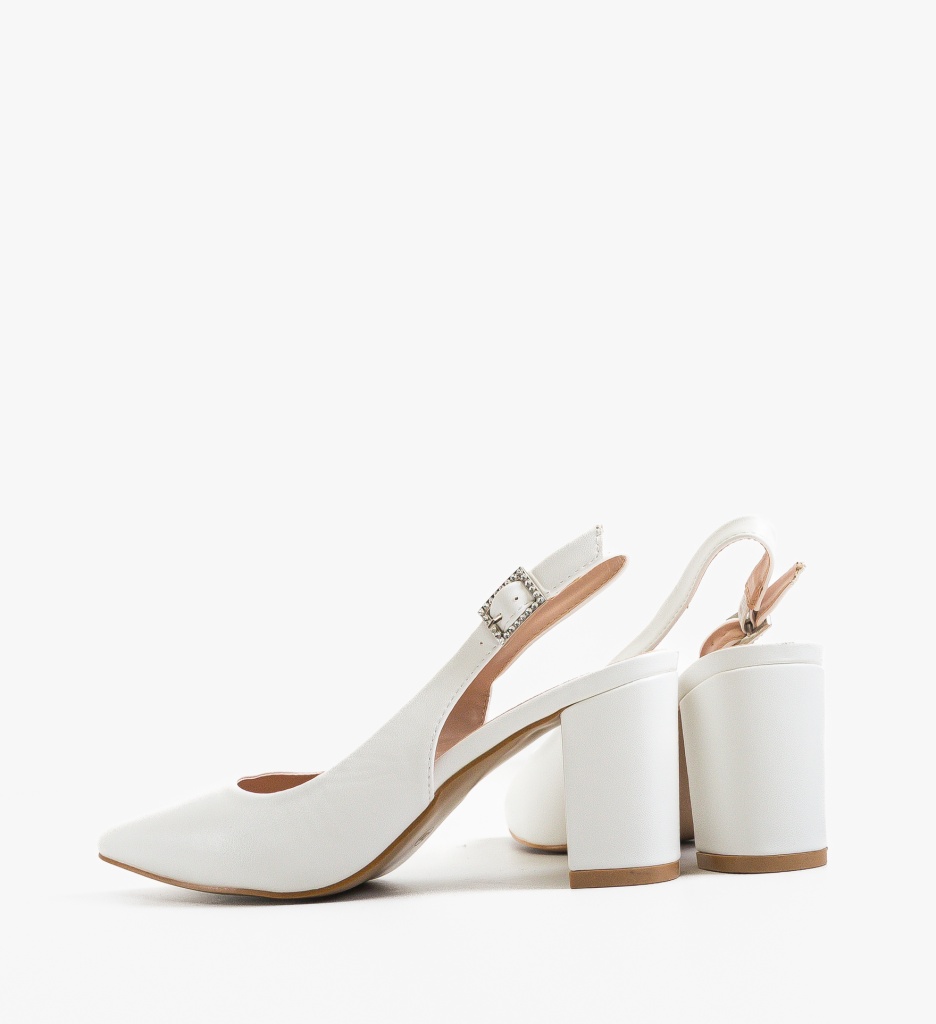 Pantofi Dama Leona Albi | Eleganță și Rafinament - imagine 7