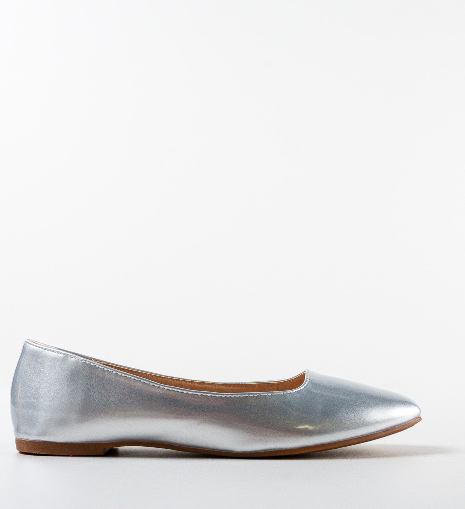 Balerini Dama Argintii Comodi | Stil Casual Elegant - imagine 4
