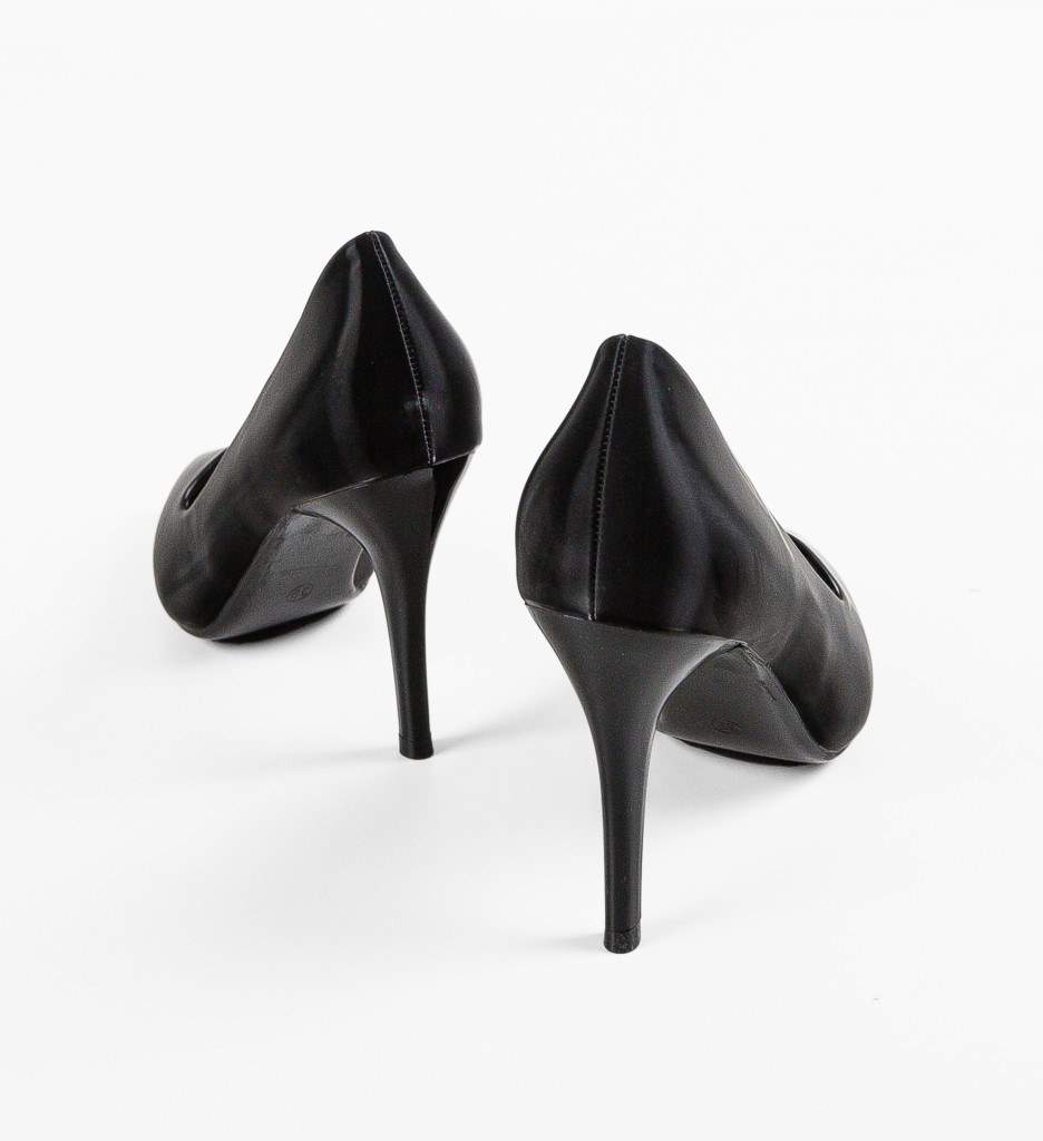 Pantofi Dama Lepye Negri Eleganți cu Toc - imagine 12