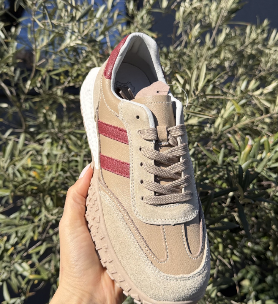 Sneakers Dama Forale Bej - Confort și Stil - imagine 11