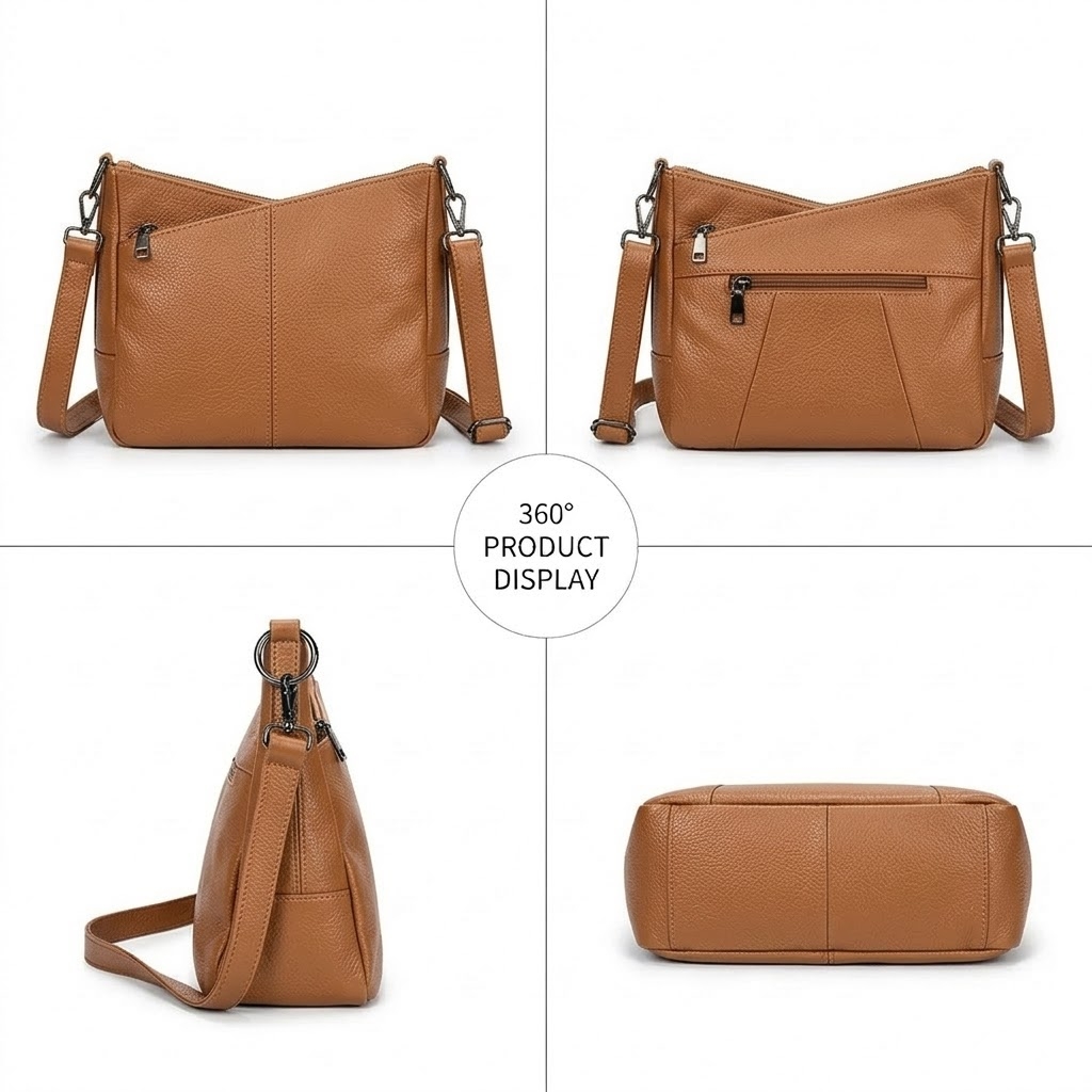 Geanta Dama Delis Anabelle Piele Naturala Maro - imagine 4
