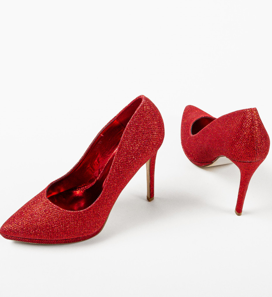 Pantofi Burton Rosii Eleganți cu Toc - Stil Refined - imagine 3