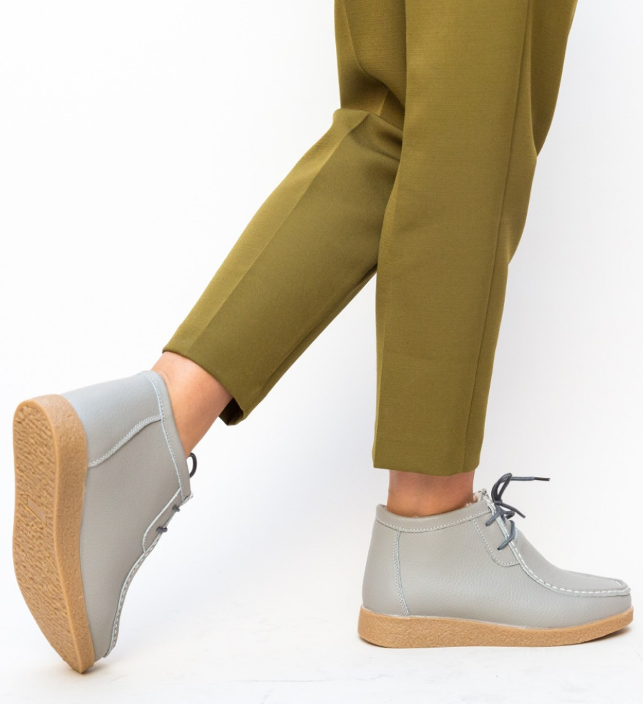 Pantofi Casual Munela Gri - Confort & Stil - imagine 2