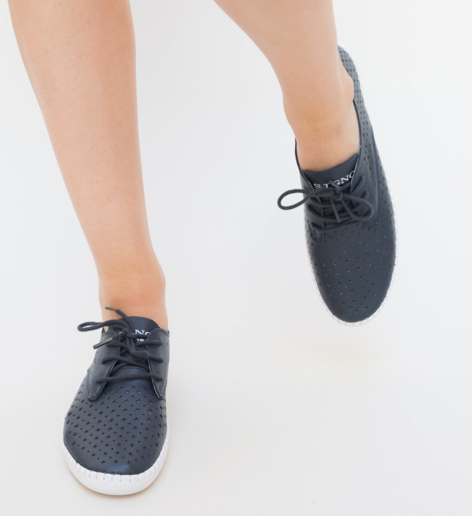 Pantofi Casual Hilio Bleumarin Confortabili - imagine 4