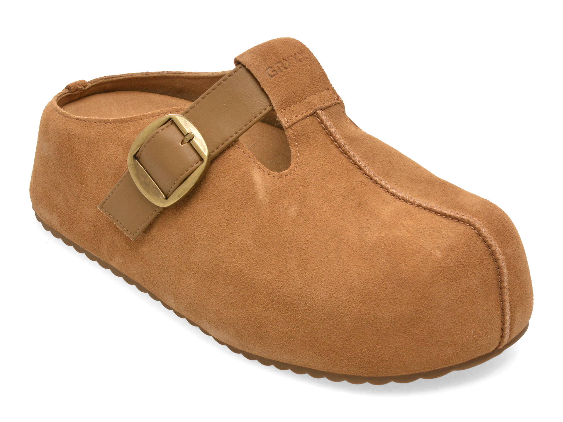 Papuci Gryxx Bej din Piele Întoarsă M7321