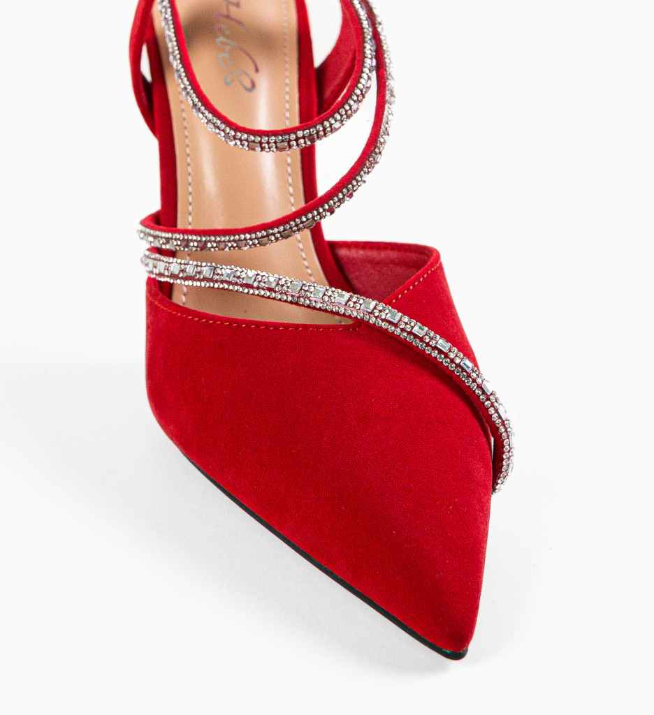 Pantofi Pearce Rosii cu Toc Eleganți - imagine 8